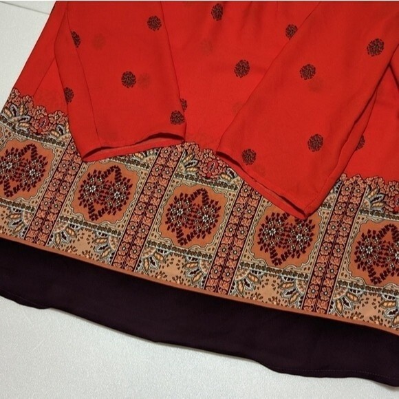 Anthropologie Maeve Rila Bordered Boho Printed Top - Picture 13 of 15